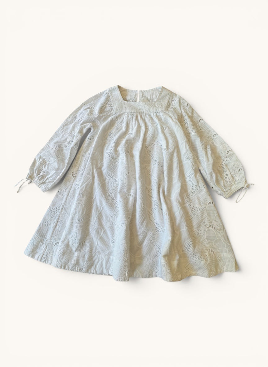 Kleid mit Lochstickerei Weiß Gr.128 | H&M