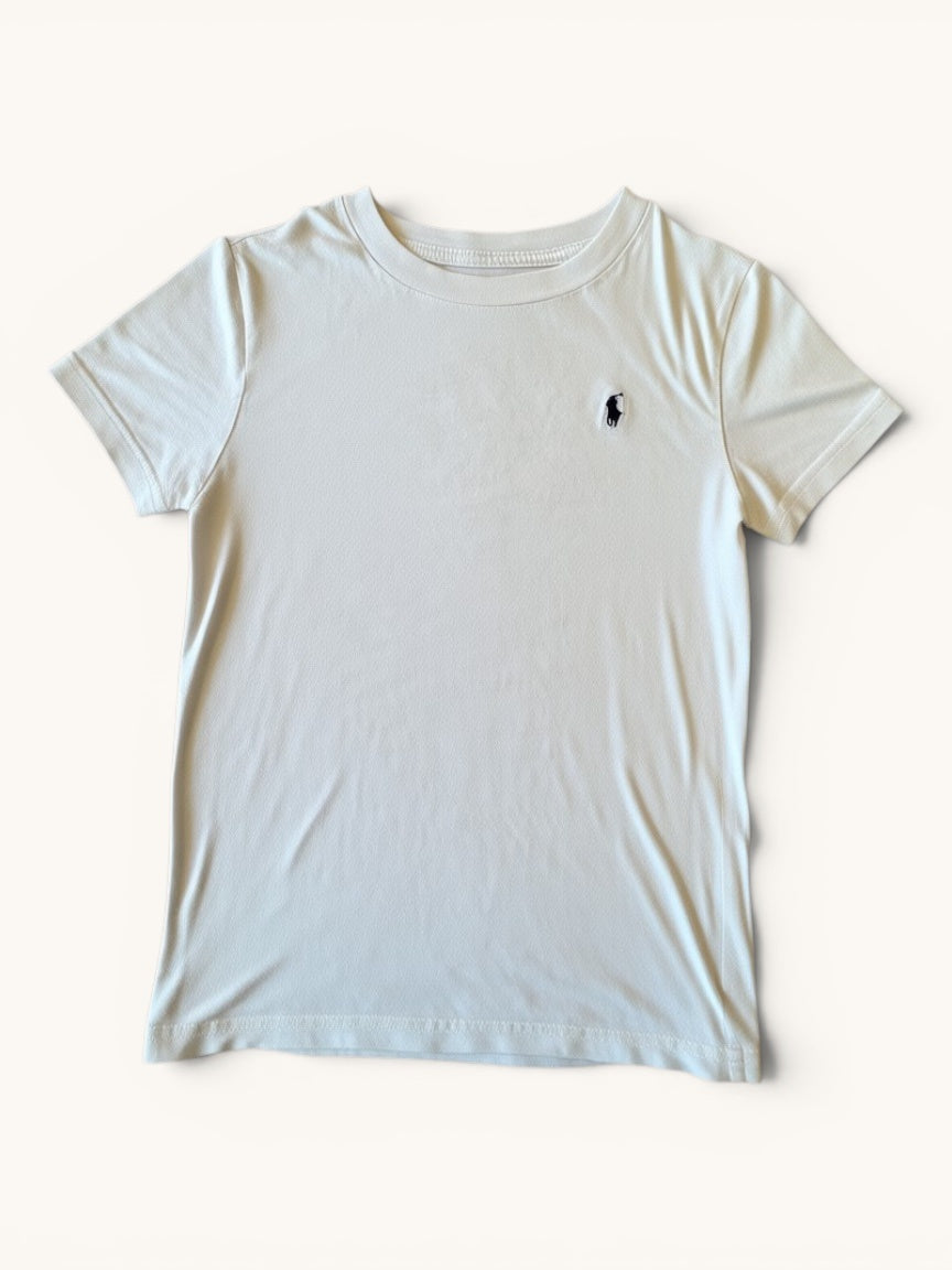 Weißes Rundhals-Shirt mit Logo-Stickerei Gr.128 | Polo Ralph Lauren