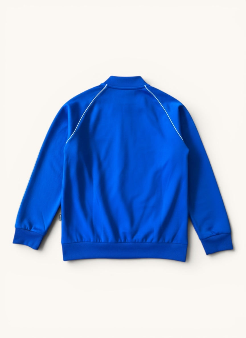 Kinder Trainingsjacke – Blaue Retro Jacke mit Trefoil-Logo Gr.128 | Adidas
