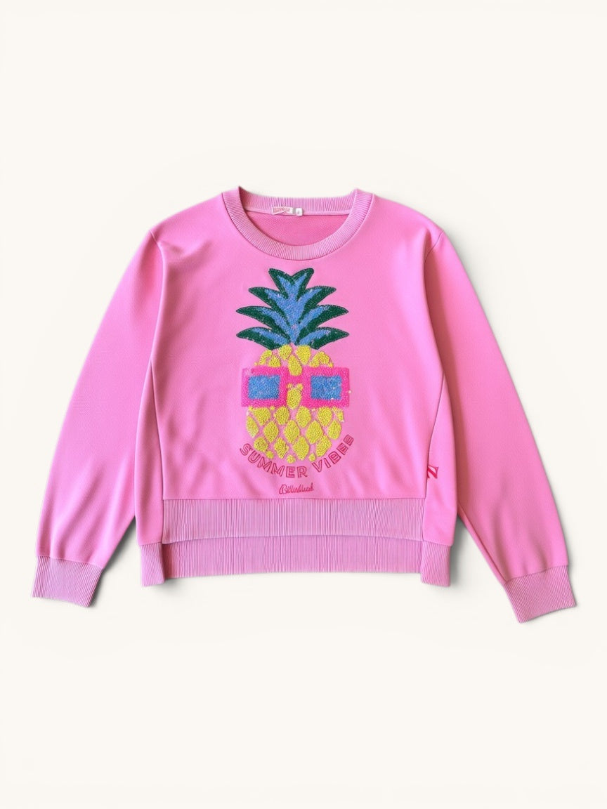 Sweatshirt Pink mit Pailletten-Ananas Gr.1227128 | Billieblush