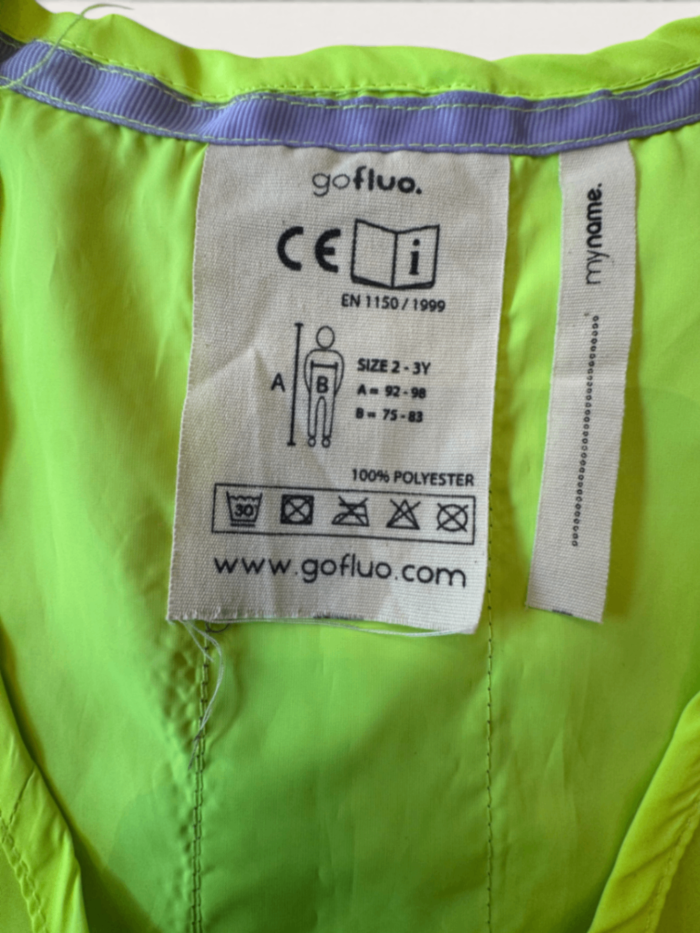 Sicherheitsweste Neongrün, Grau, Pailletten Gr.2-3Y / 92-98 | gofluo