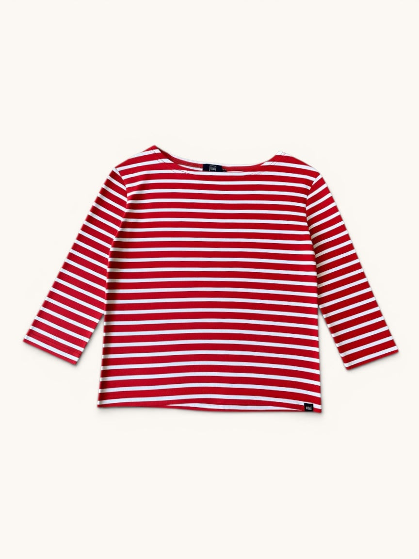 Klassisches maritimes Streifenshirt Rot-Weiß  Gr.158 / S | all océan