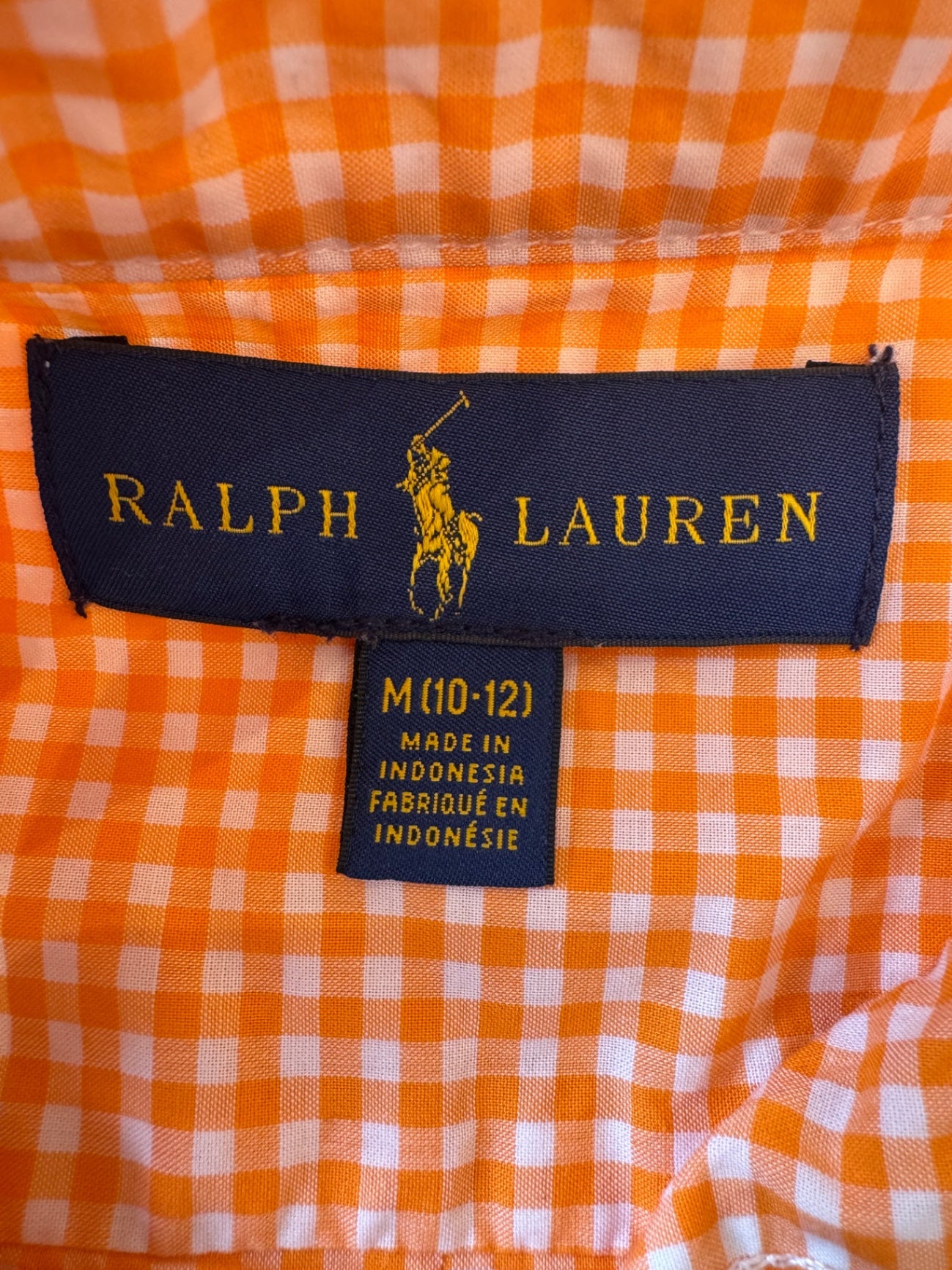 Langarm-Button-Down-Hemd in Orange/Weiß kariert Gr.1407146 | Polo Ralph Lauren