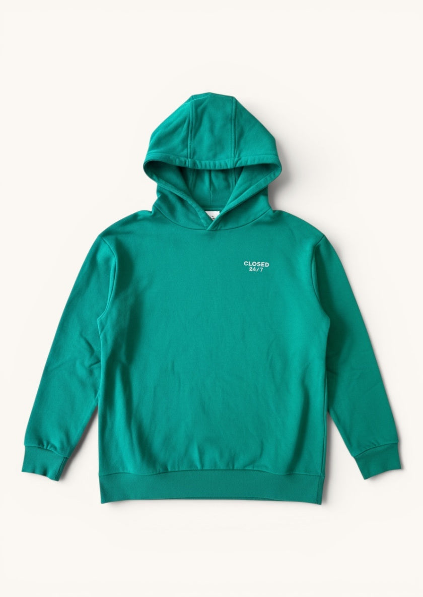 „24/7“ Kapuzenpullover Hoodie Grün Gr.140 | Closed
