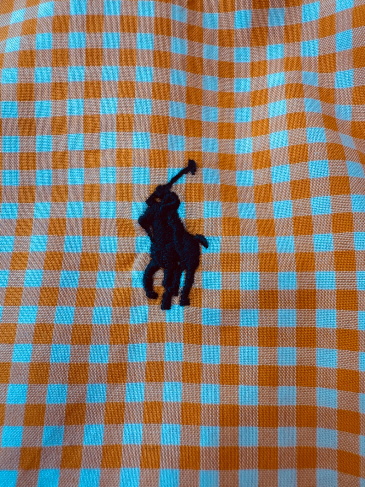 Langarm-Button-Down-Hemd in Orange/Weiß kariert Gr.1407146 | Polo Ralph Lauren