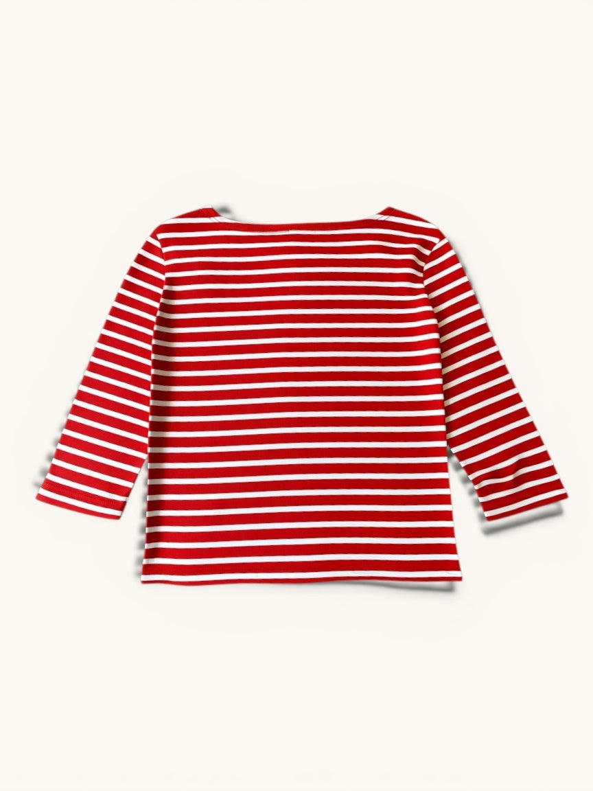 Klassisches maritimes Streifenshirt Rot-Weiß  Gr.158 / S | all océan