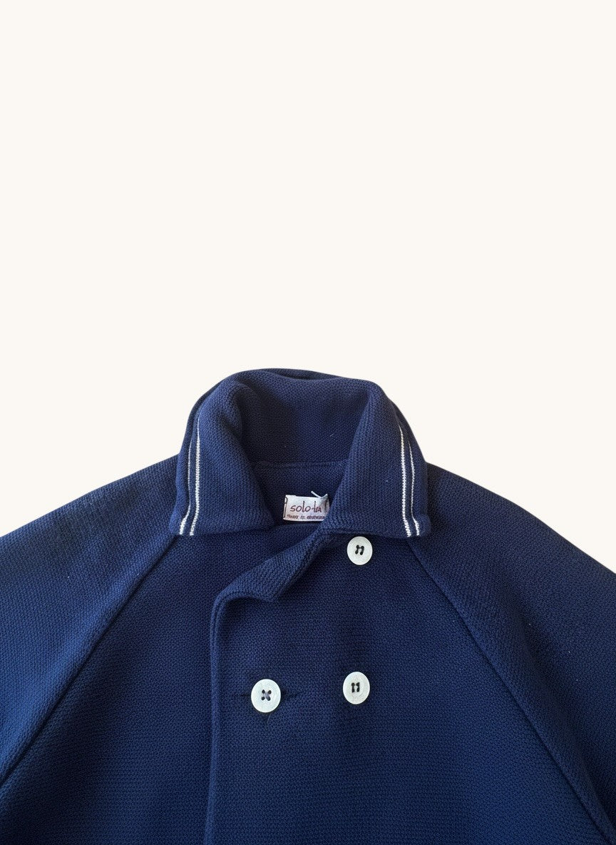 Baby Strickjacke Dunkelblau – Caban-Stil Gr.80/86 | solo tu