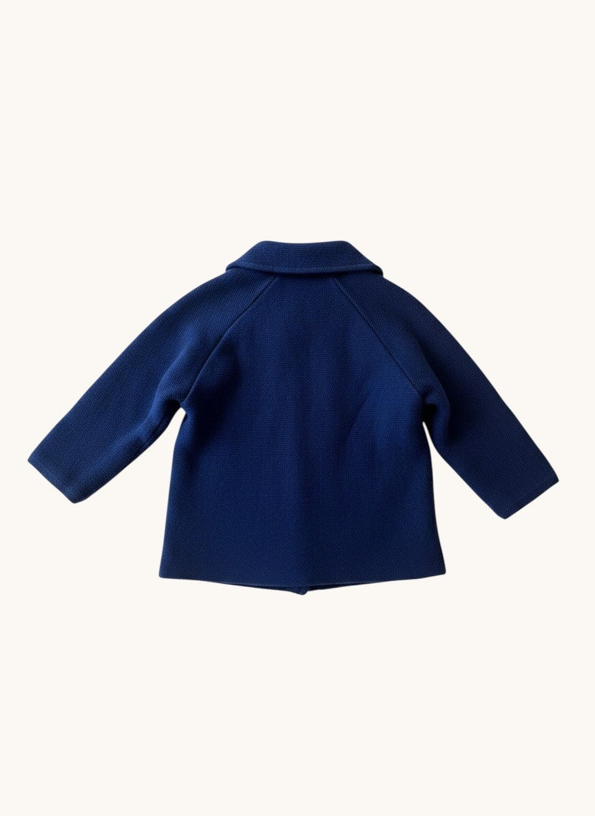 Baby Strickjacke Dunkelblau – Caban-Stil Gr.80/86 | solo tu