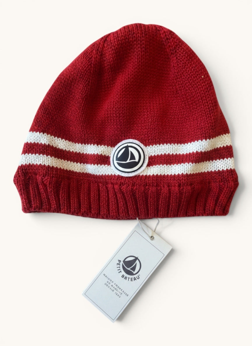 Baby-Strickmütze Rot – Neu mit Etikett Gr.2-3 | Petit Bateau