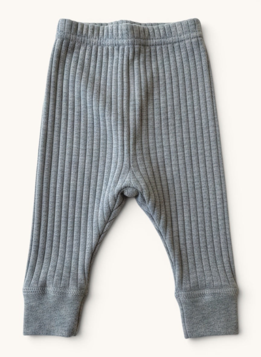 Baby-Leggings aus 100% Merinowolle in Grau-Melange – Gr.50 | Joha