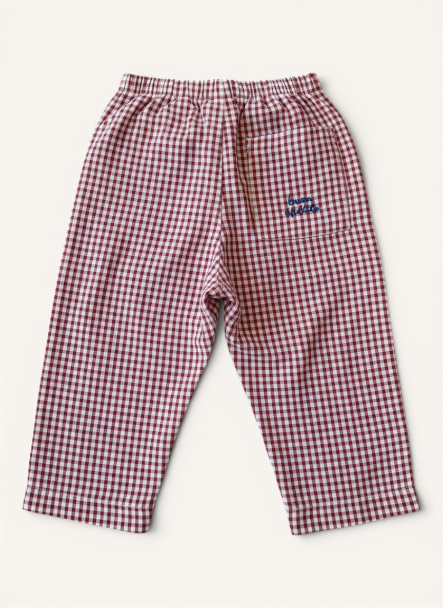 Baumwollhose im Vichy-Karo (Rot/Weiß) Gr.80 | Zara