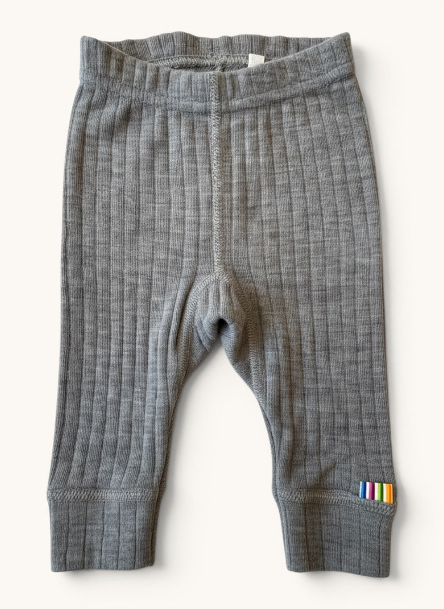 Baby-Leggings aus 100% Merinowolle in Grau-Melange – Gr.50 | Joha