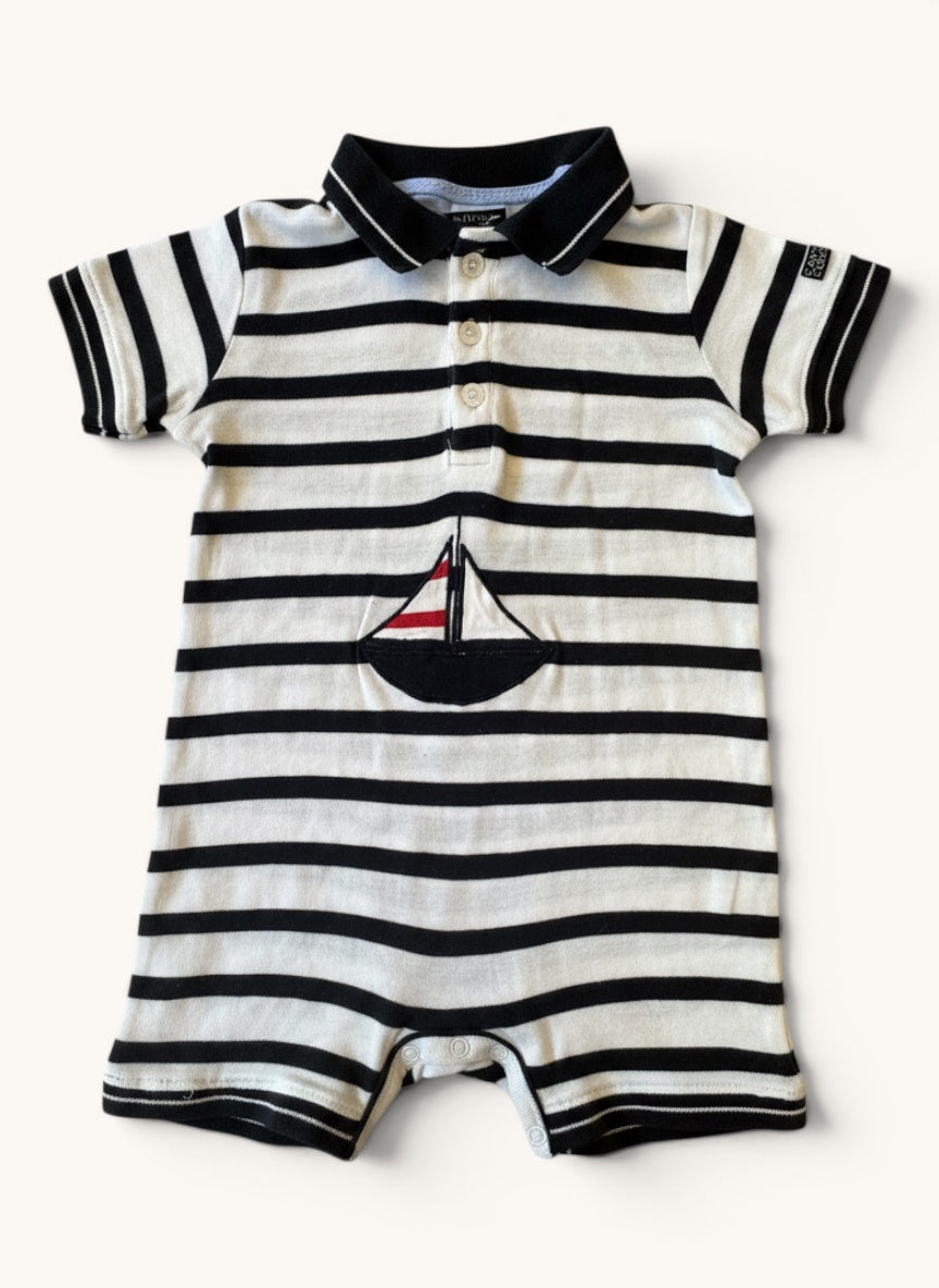 Maritimer Baby-Spieler / Einteiler im Polo-Look Gr.80 | Captain Corsaire