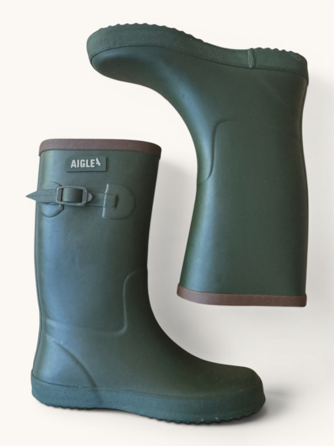 Kinder Gummistiefel Grün – Robuste Regenstiefel mit Schnallen-Detail & Logo Gr.33 | Aigle