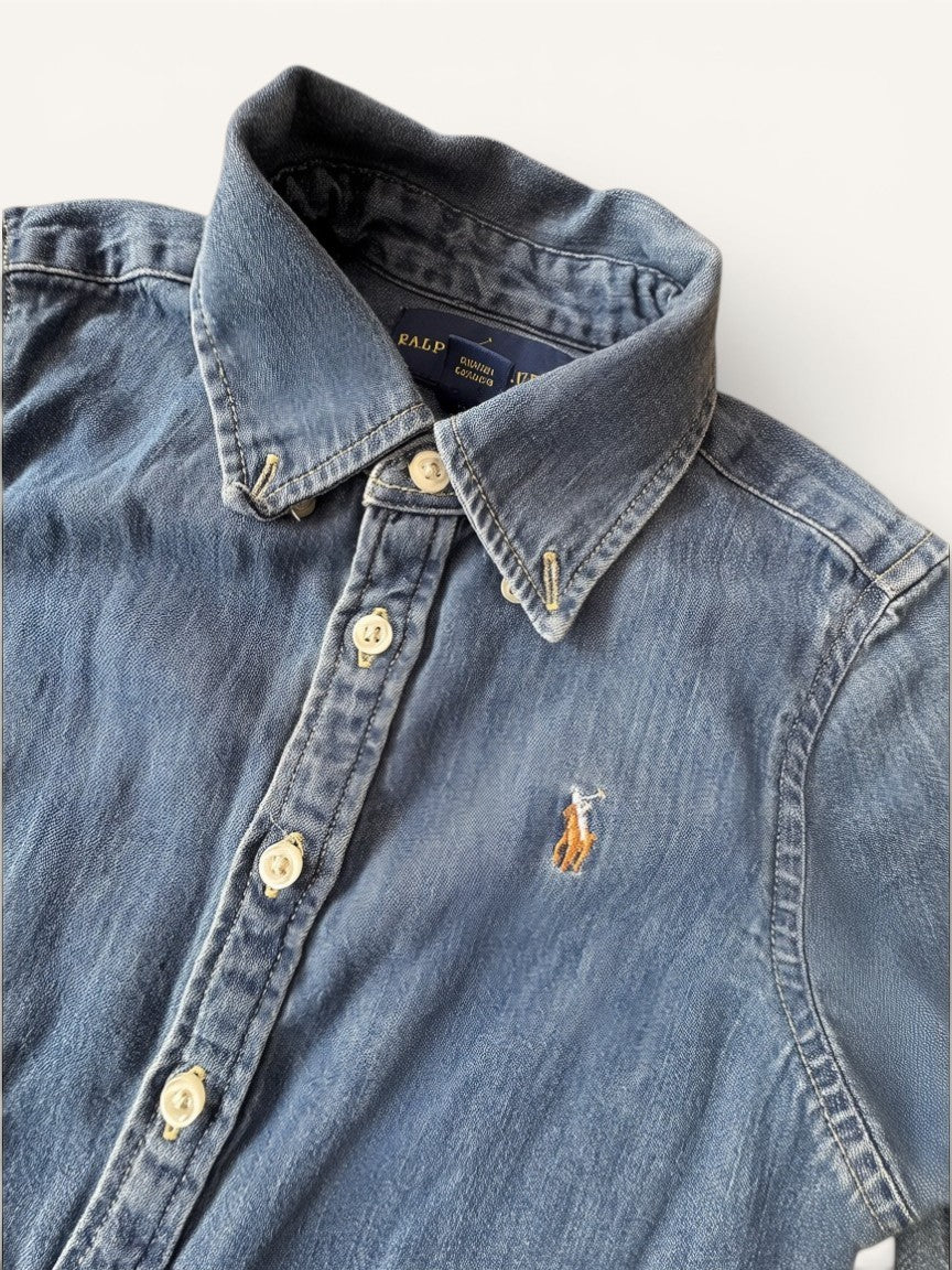 Klassisches Denim-Hemdkleid mit Logo-Stick Gr.104 | Ralph Lauren