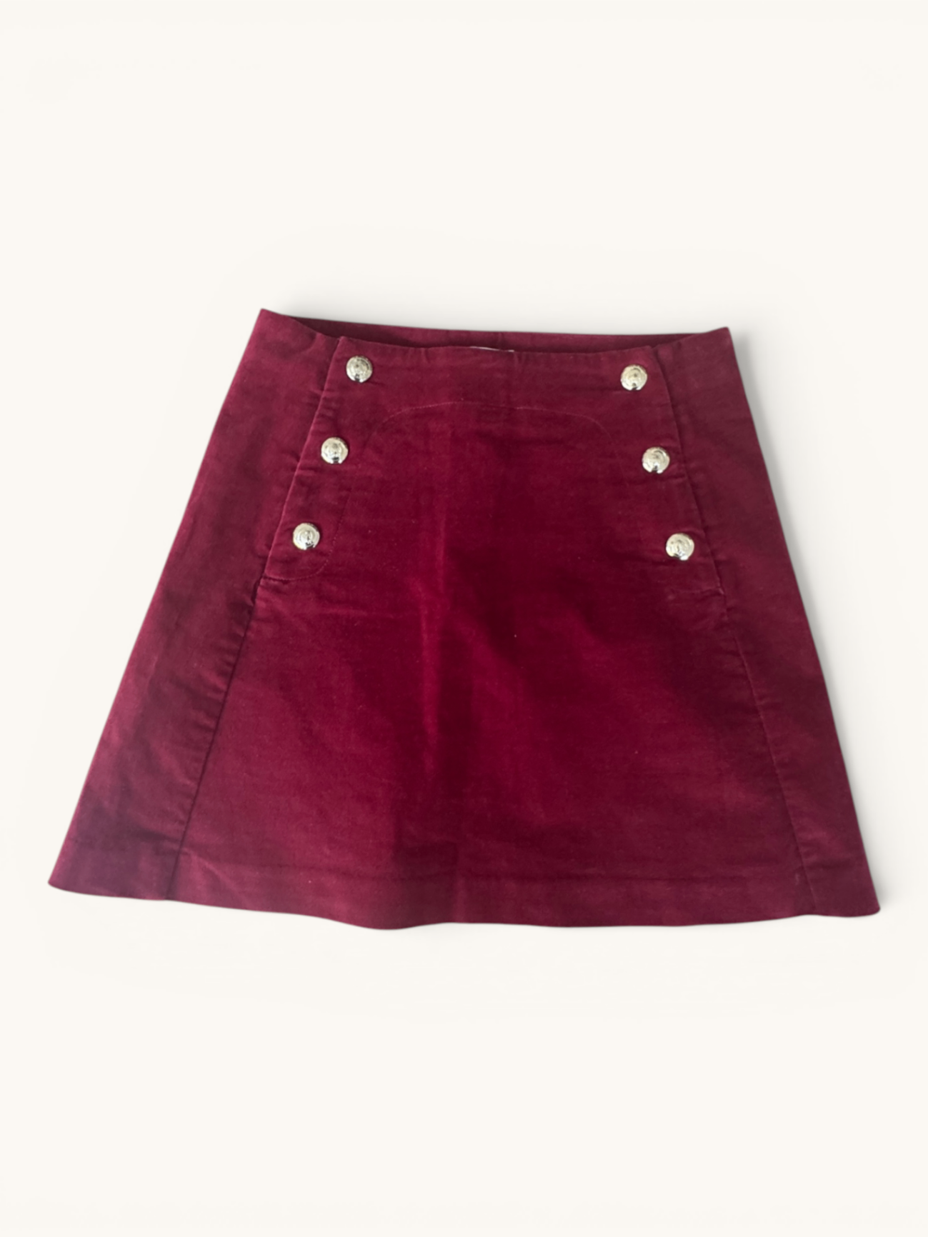 Eleganter Samtrock in A-Linie mit Wappenknöpfen Gr.12A / 152cm | Jacadi Paris