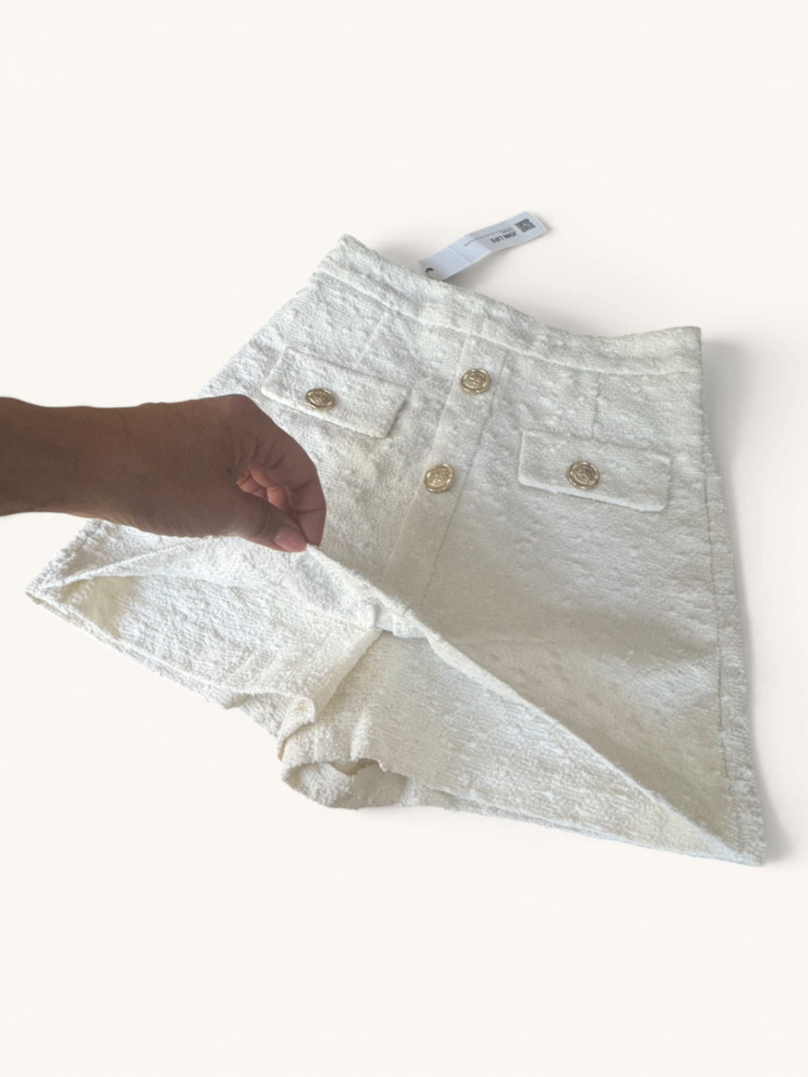Eleganter Tweed-Skort in Bouclé-Optik Cremeweiß Gr.158/164 | Zara