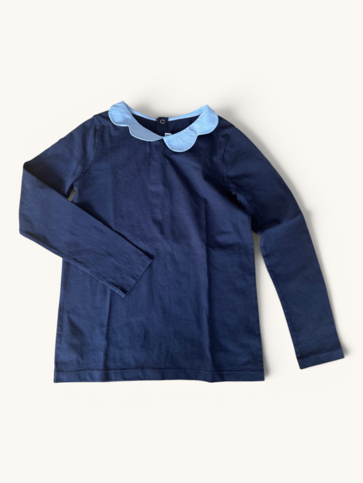 Feines Langarmshirt mit Wellen-Bubikragen Gr.128 | Jacadi Paris