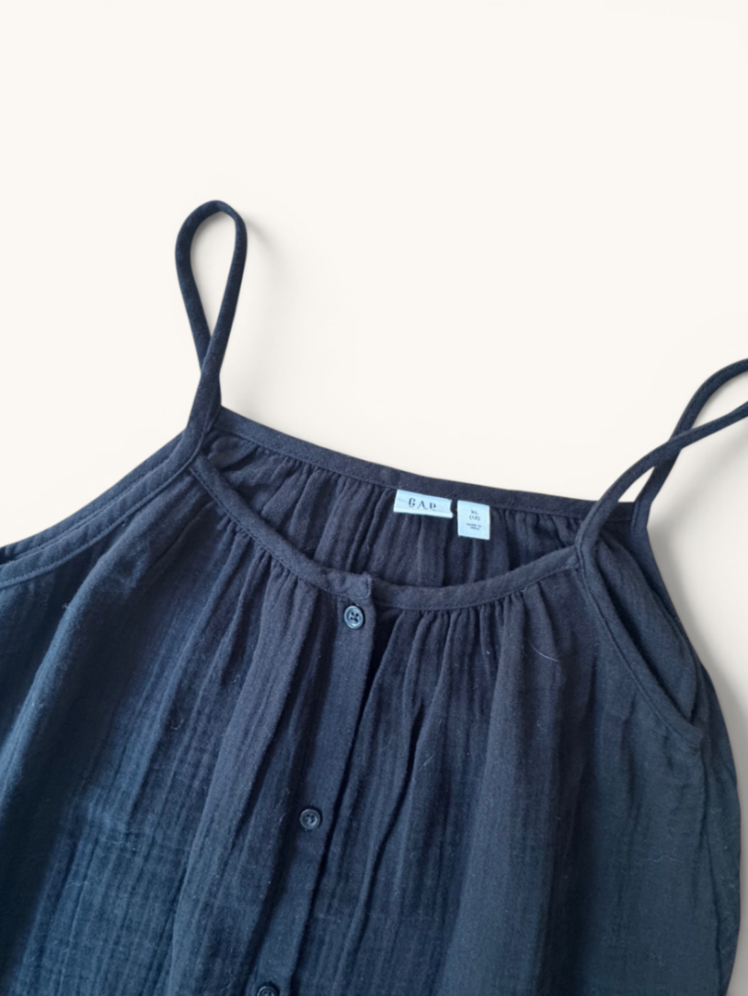 Luftiges Musselin-Trägerkleid mit Knopfleiste Gr.12 | GAP