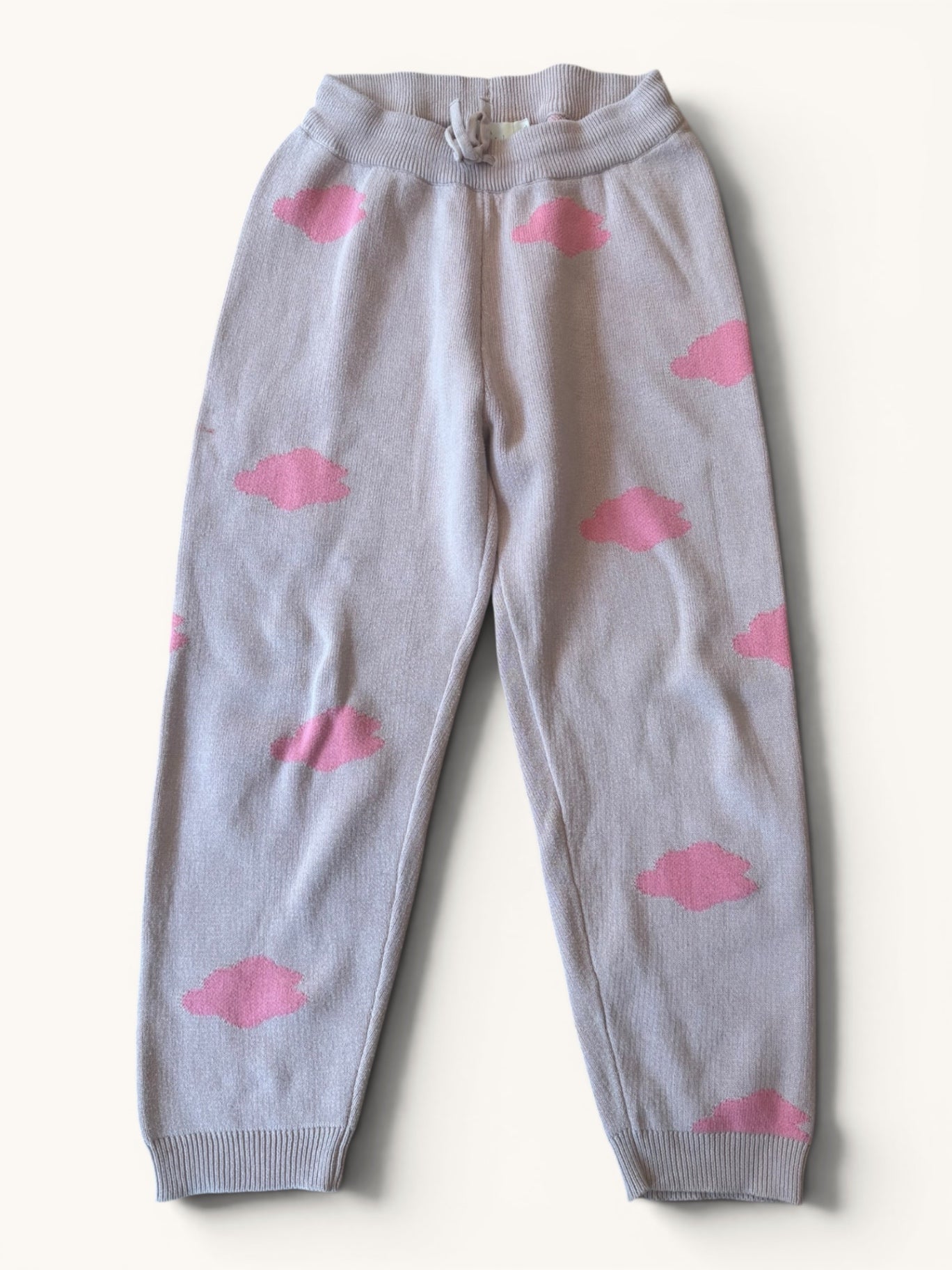 Set: Jaquard-Jogging Anzug Puderrosa mit pinken Wölkchen Gr.122/128 | Konges Slövild
