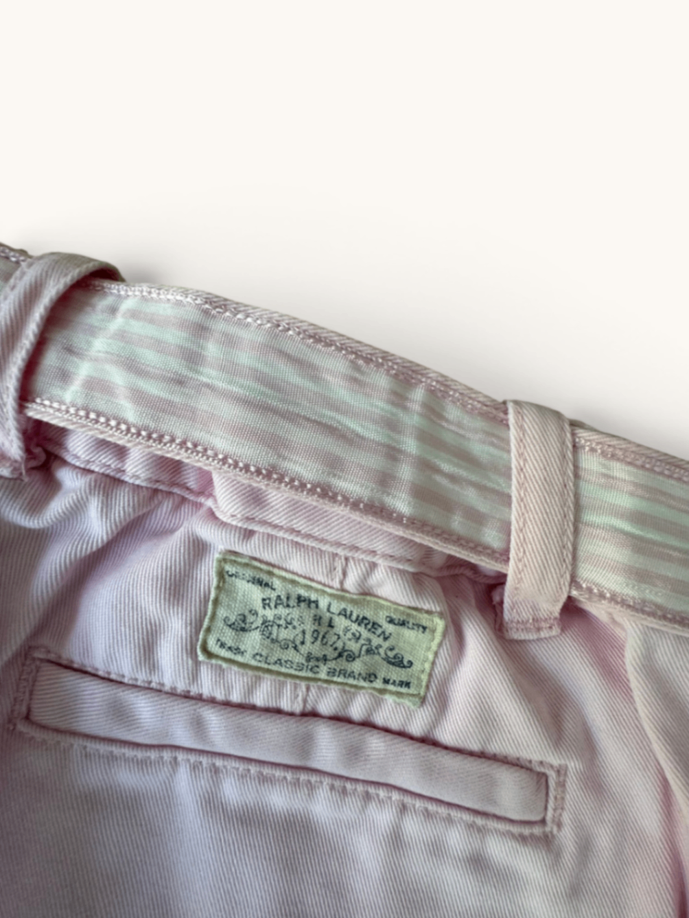 Klassischer Minirock in Pastellrosa mit Webgürtel Gr.6 | Ralph Lauren