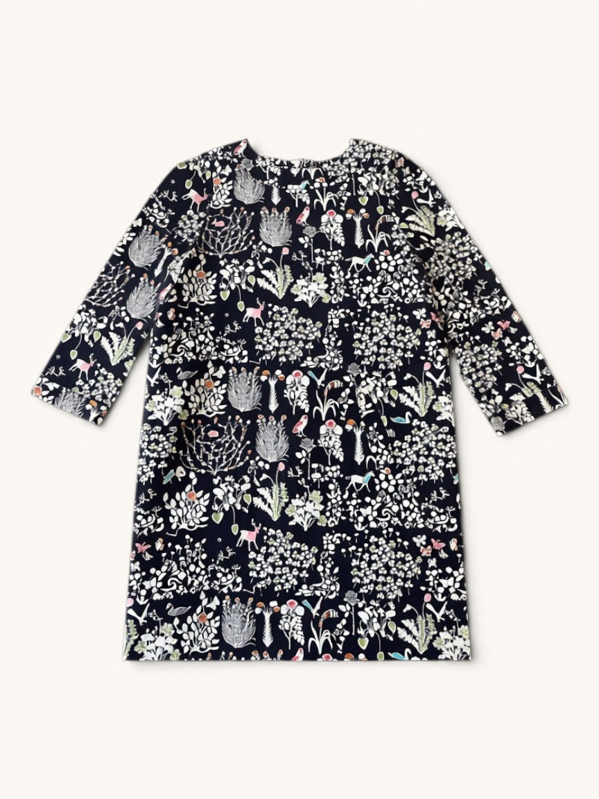 Elegantes Kleid mit filigranem Wald- & Natur-Print Gr.12 | Bonpoint
