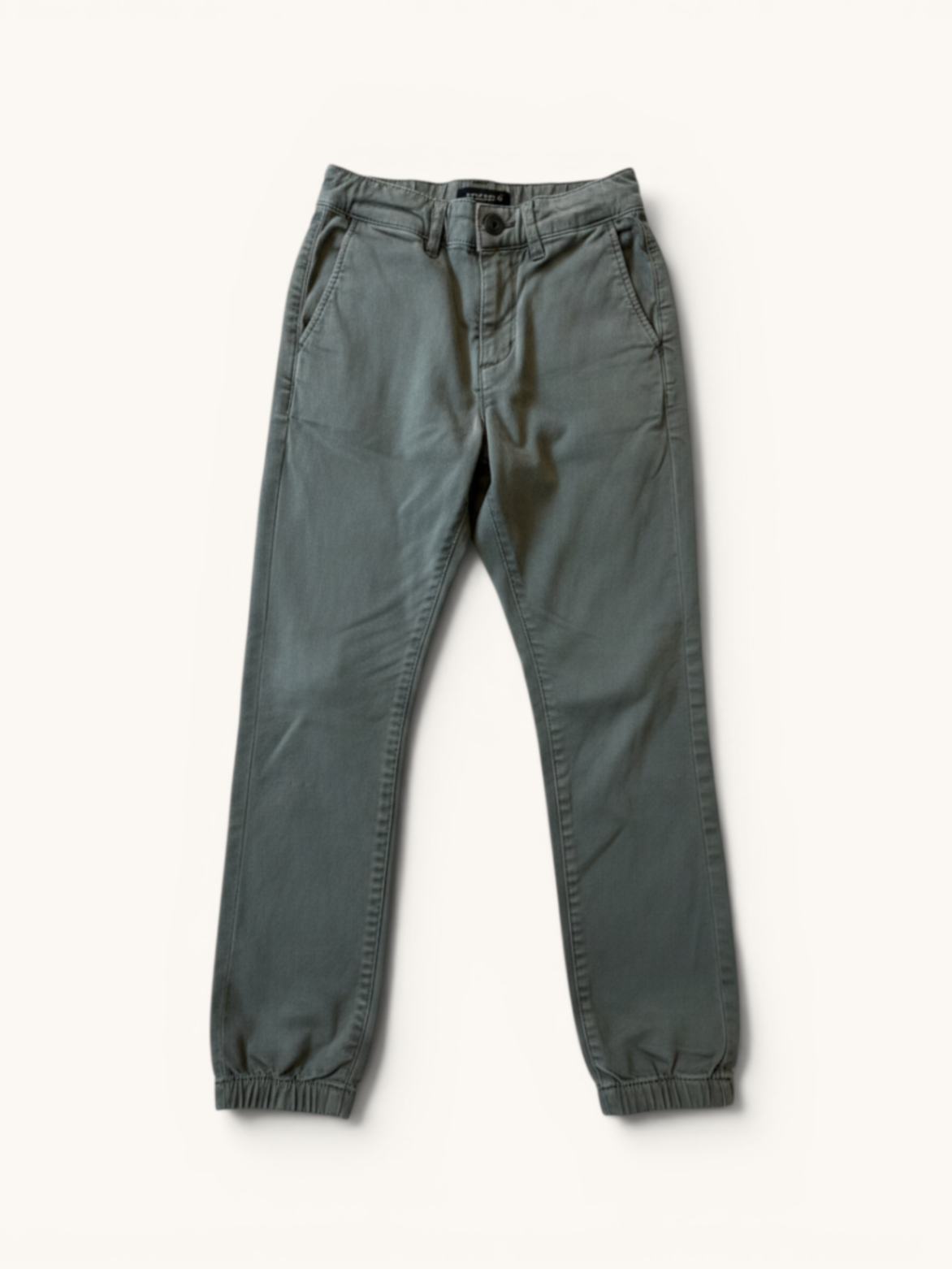 Twill-Hose mit Knöchelbündchen in Olivgrün Gr.10 | Finger in the Nose