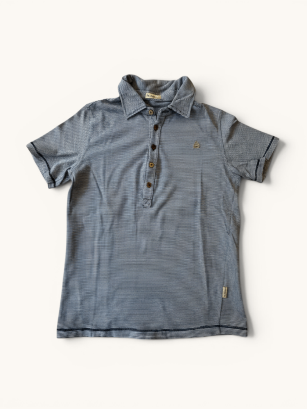 Maritimes Feinstreifen-Poloshirt Blau-Weiß gestreift Gr.10 | De Cava