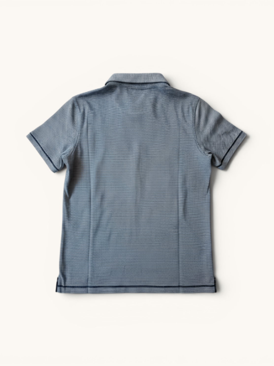 Maritimes Feinstreifen-Poloshirt Blau-Weiß gestreift Gr.10 | De Cava