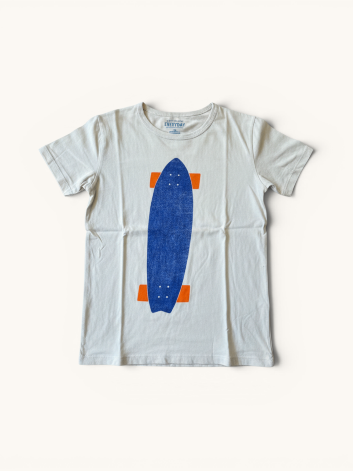 T-Shirts Cremeweiß mit Blau und Orange Gr.12 | Crewcuts