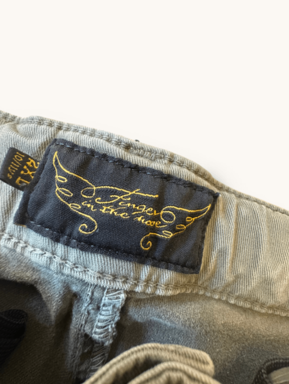 Twill-Hose mit Knöchelbündchen in Olivgrün Gr.10 | Finger in the Nose