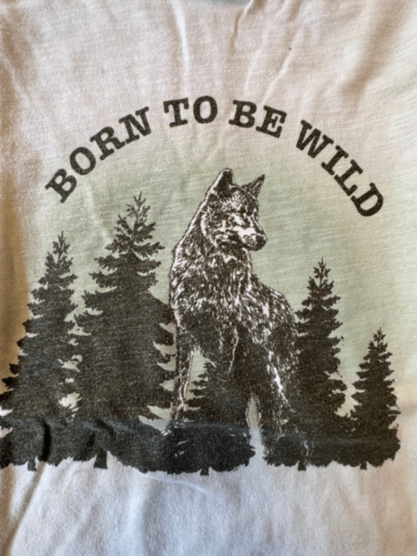 Cooles Wildnis-Longsleeve „Born to be Wild“ Beige Gr.10 | Bonton