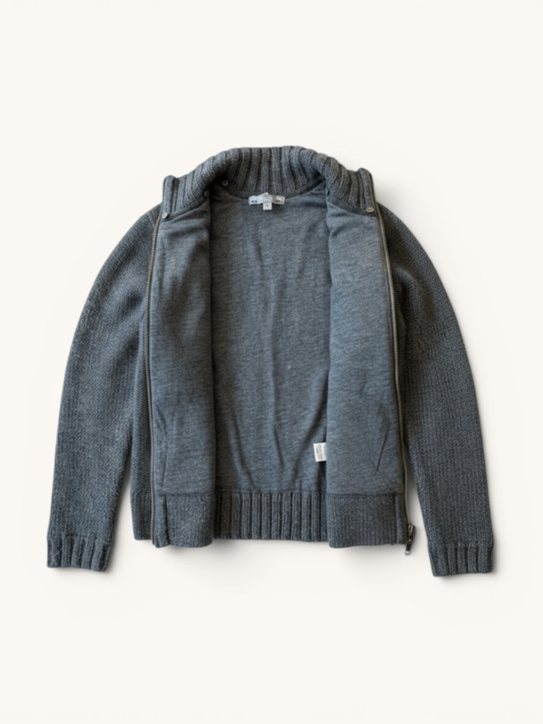 Strickjacke mit Stehkragen & Zopfmuster Dunkelgrau Gr.8 | Bonpoint