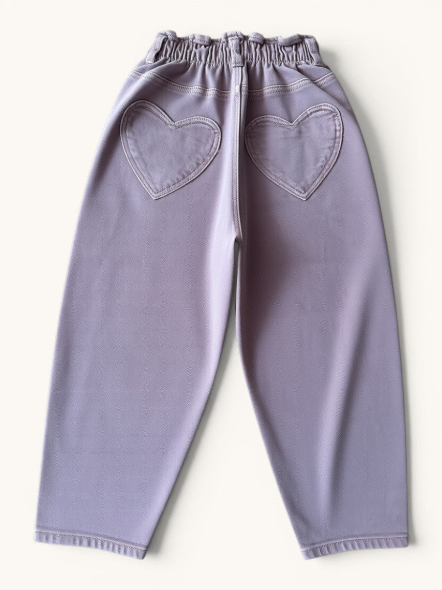Stylische Paperbag-Jeans in Dust-Pink Gr.110 | ZARA