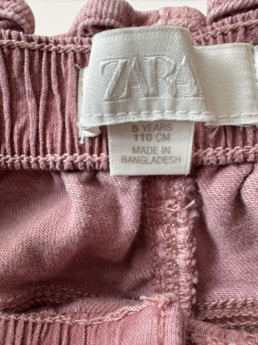 Stylische Paperbag-Jeans in Dust-Pink Gr.110 | ZARA