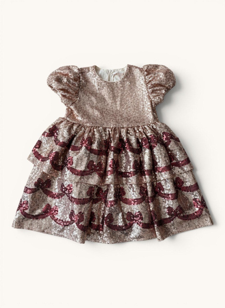 Festliches Pailletten-Kleid mit Schleifen-Muster | Konges Sløjd