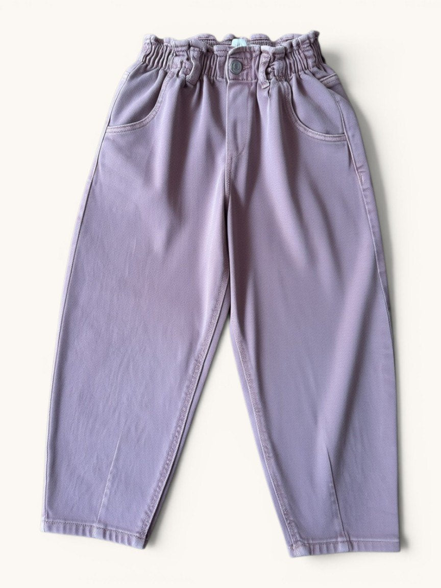 Stylische Paperbag-Jeans in Dust-Pink Gr.110 | ZARA
