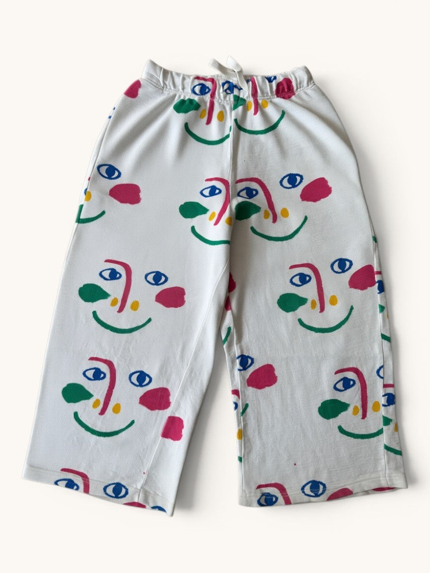 Frottier-Hose mit fröhlichem Gesichter-Print | Bobo Choses