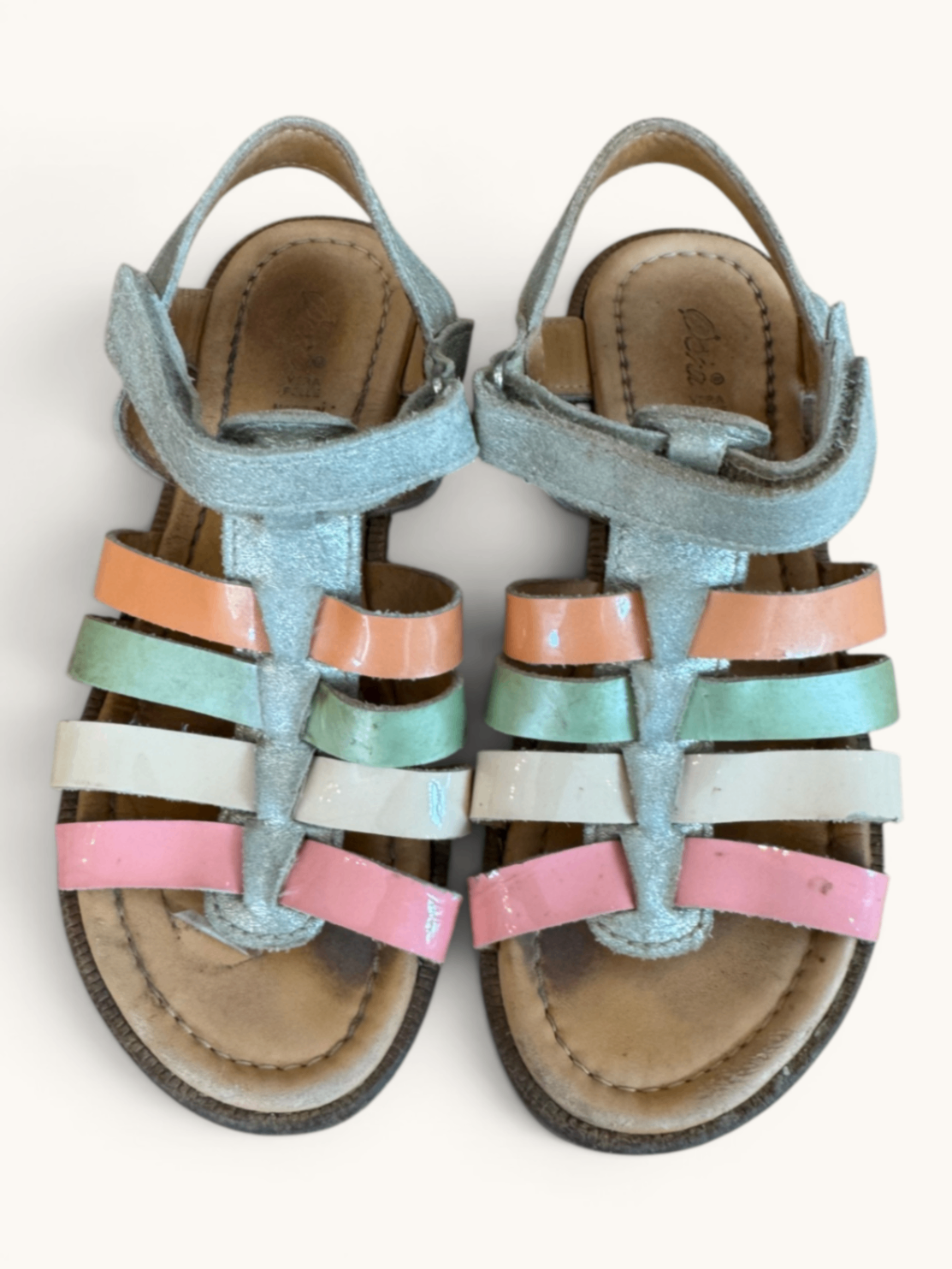 Bunte Lackleder-Sandalen in Pastell Gr.29 | Ocra