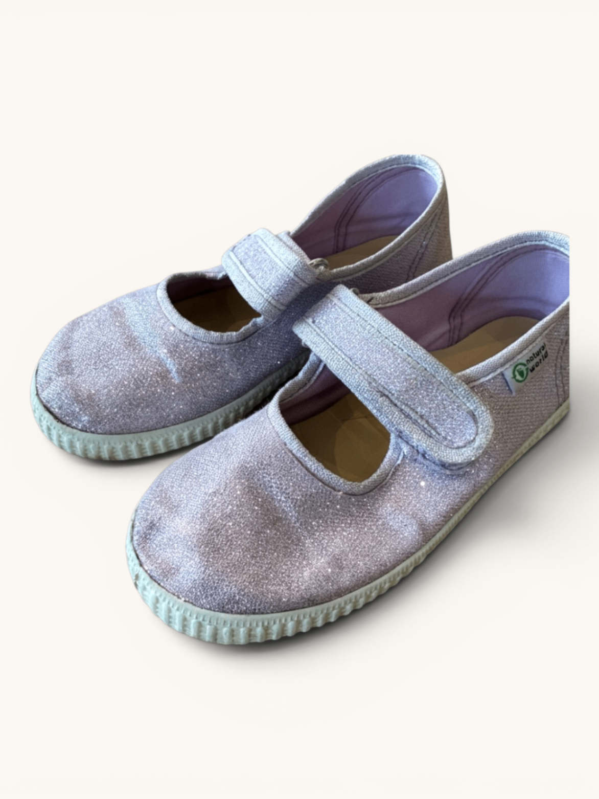 Glitzer-Slipper / Stoff-Ballerinas Lila Gr.28 | Natural World