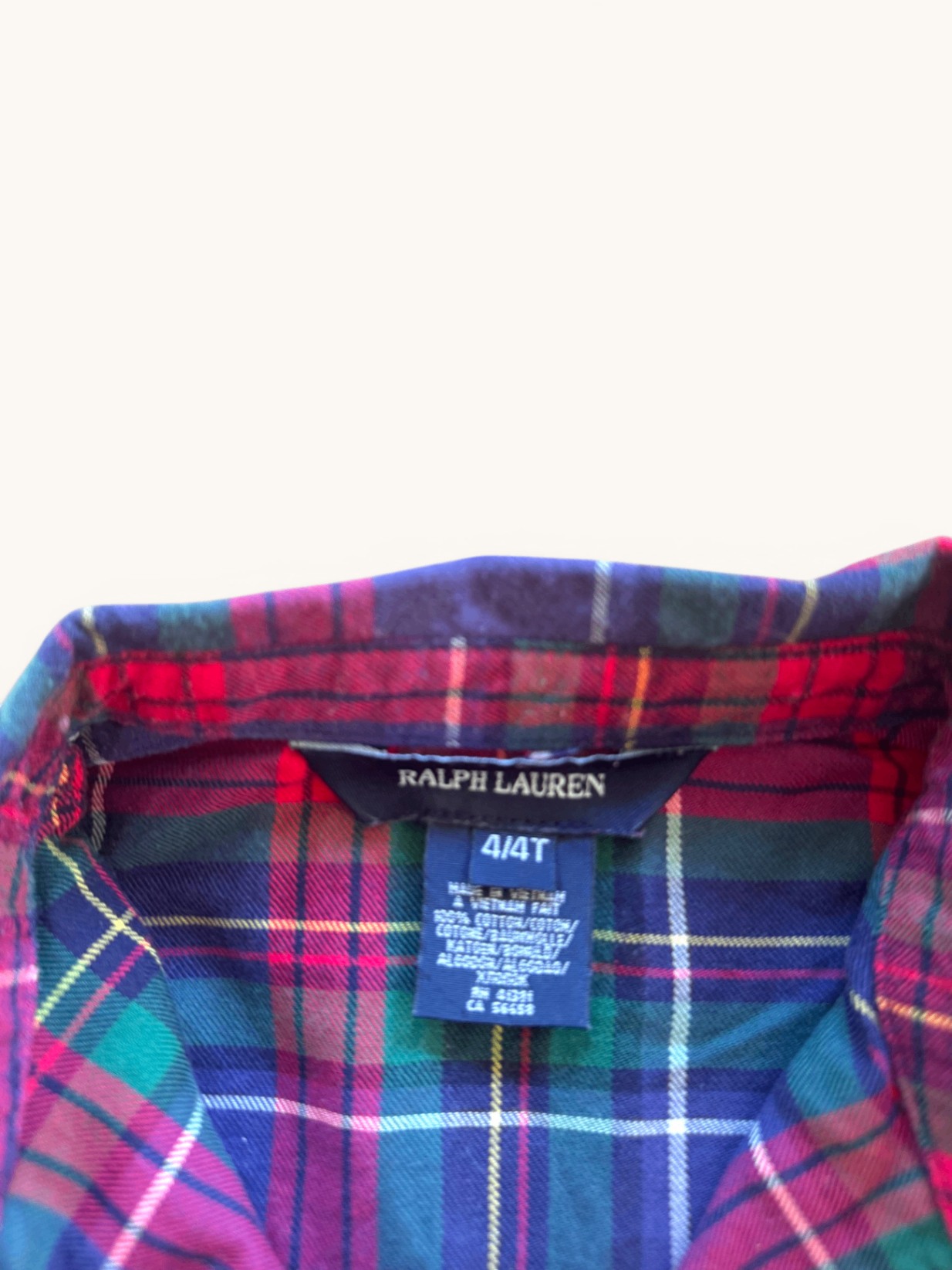 Karierte Flanell-Bluse mit RüschenleisteGr.4/4T | Ralph Lauren