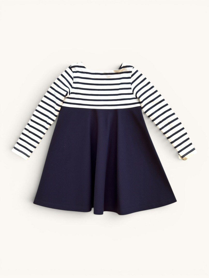 Langarmkleid mit Streifen & Rüschen Gr.6M | Petit Bateau