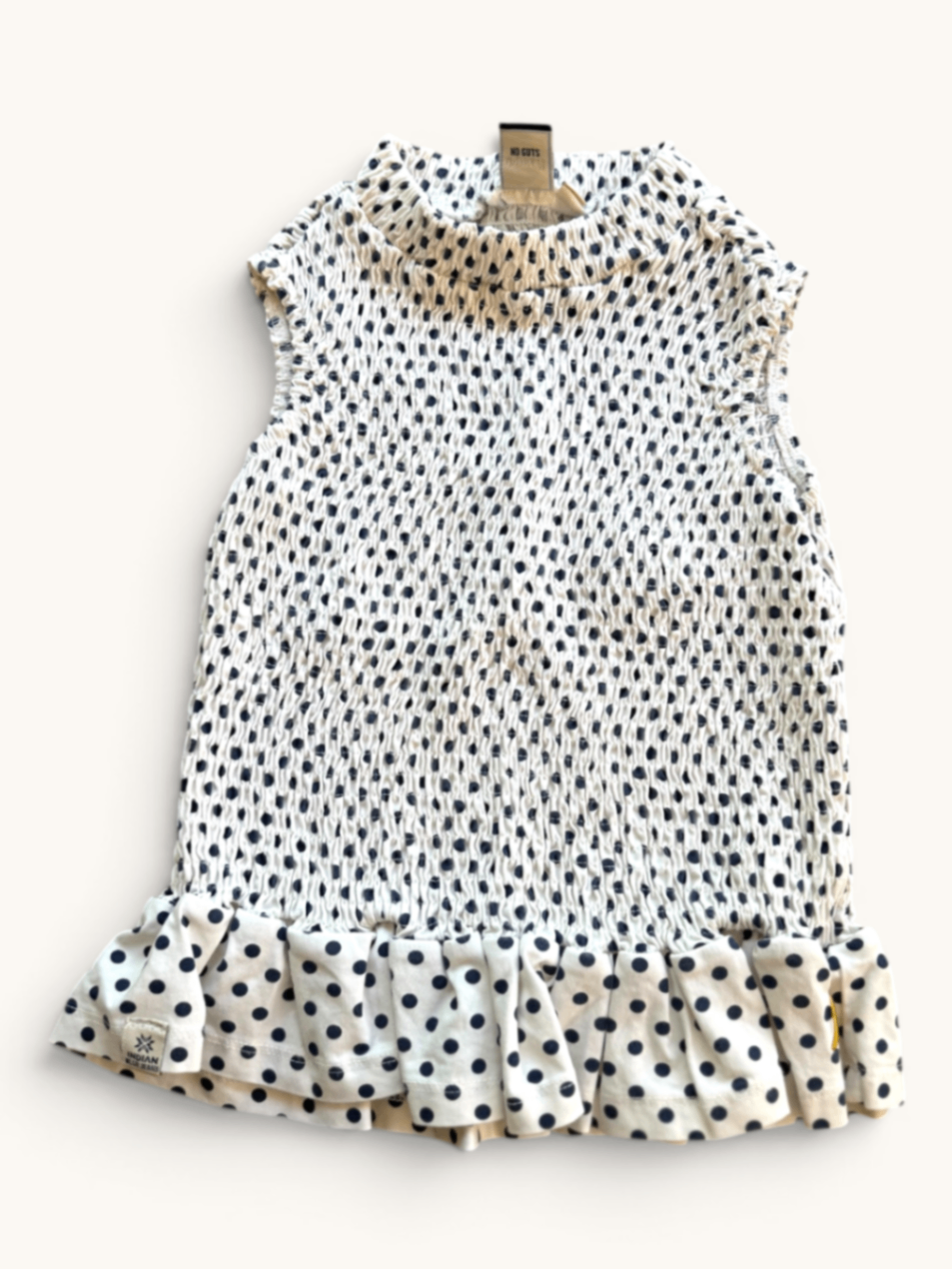 Gesmoktes Polka-Dot Top mit Schößchen Gr.8/128 | Indian Blue Jeans
