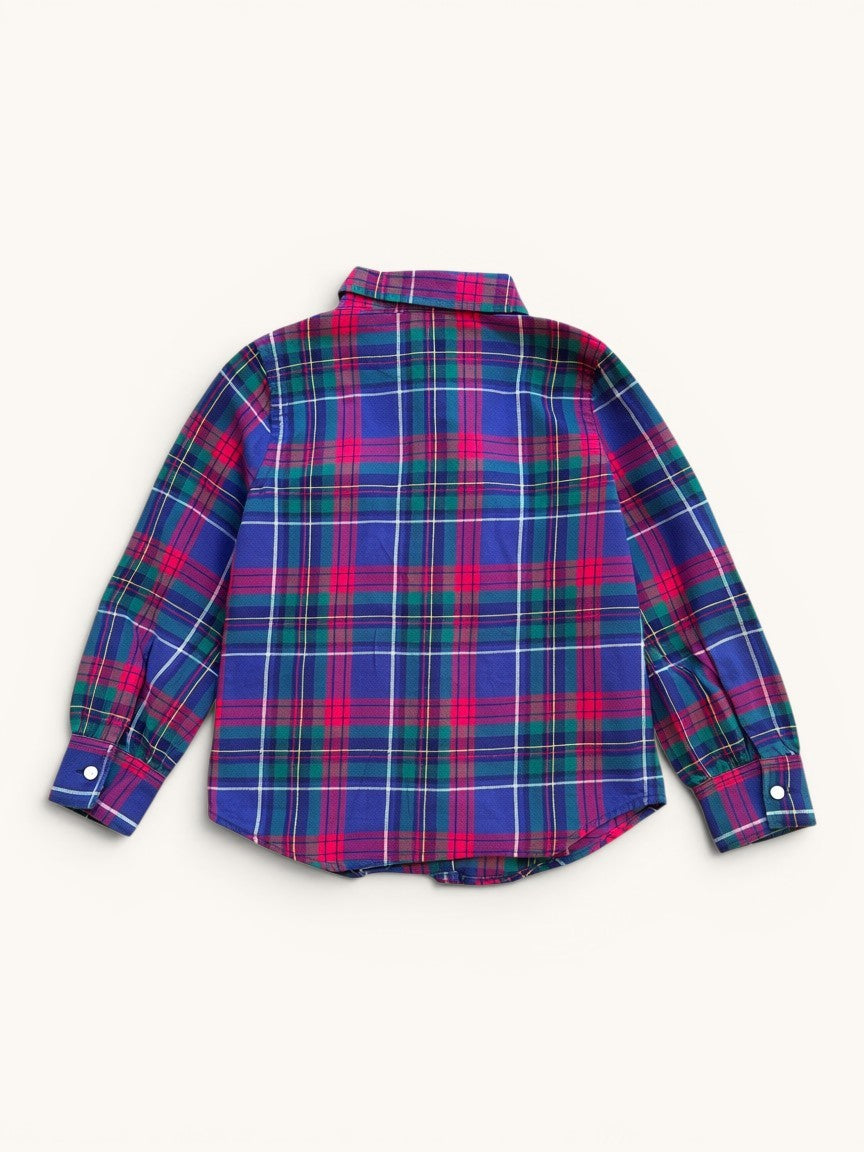 Karierte Flanell-Bluse mit RüschenleisteGr.4/4T | Ralph Lauren