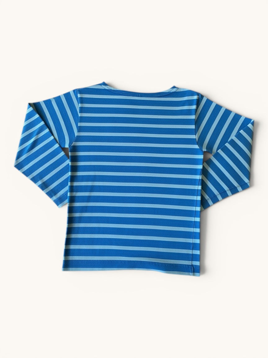 Gestreiftes Langarm-Shirt / Marinière Blau Gr.5-6 | Le Minor