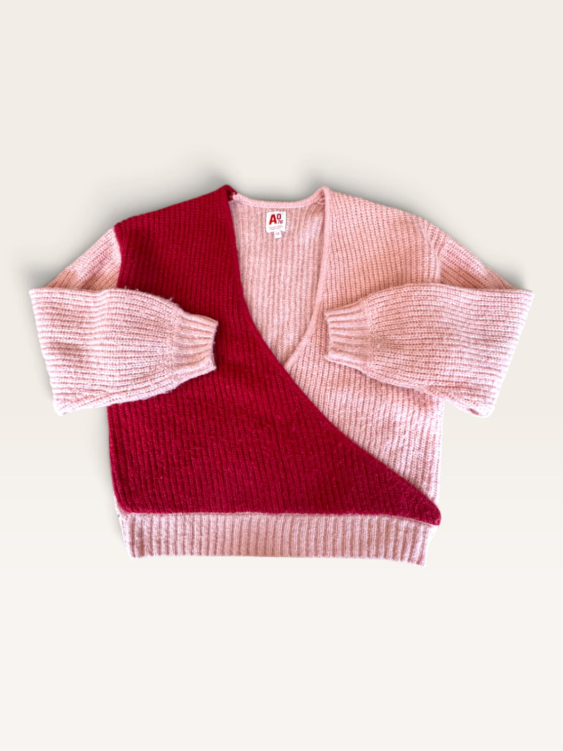 Grobstrick-Pullover im Wickel-Look | American Outfitters (AO76)