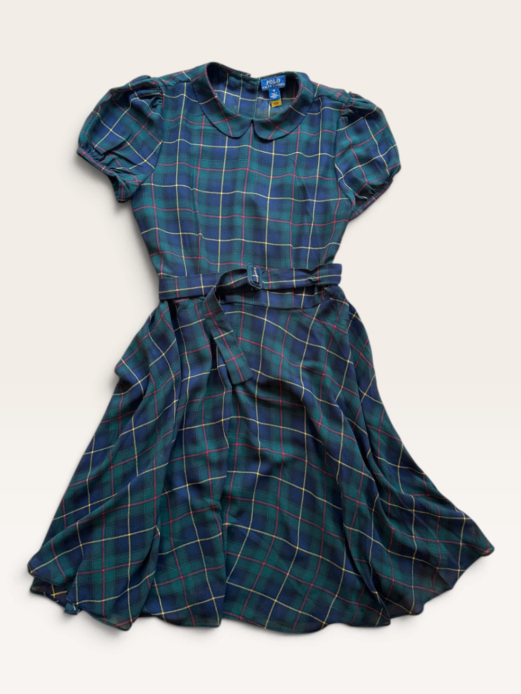Elegantes Karo-Kleid mit Bubikragen kariert Gr.14 | Polo Ralph Lauren