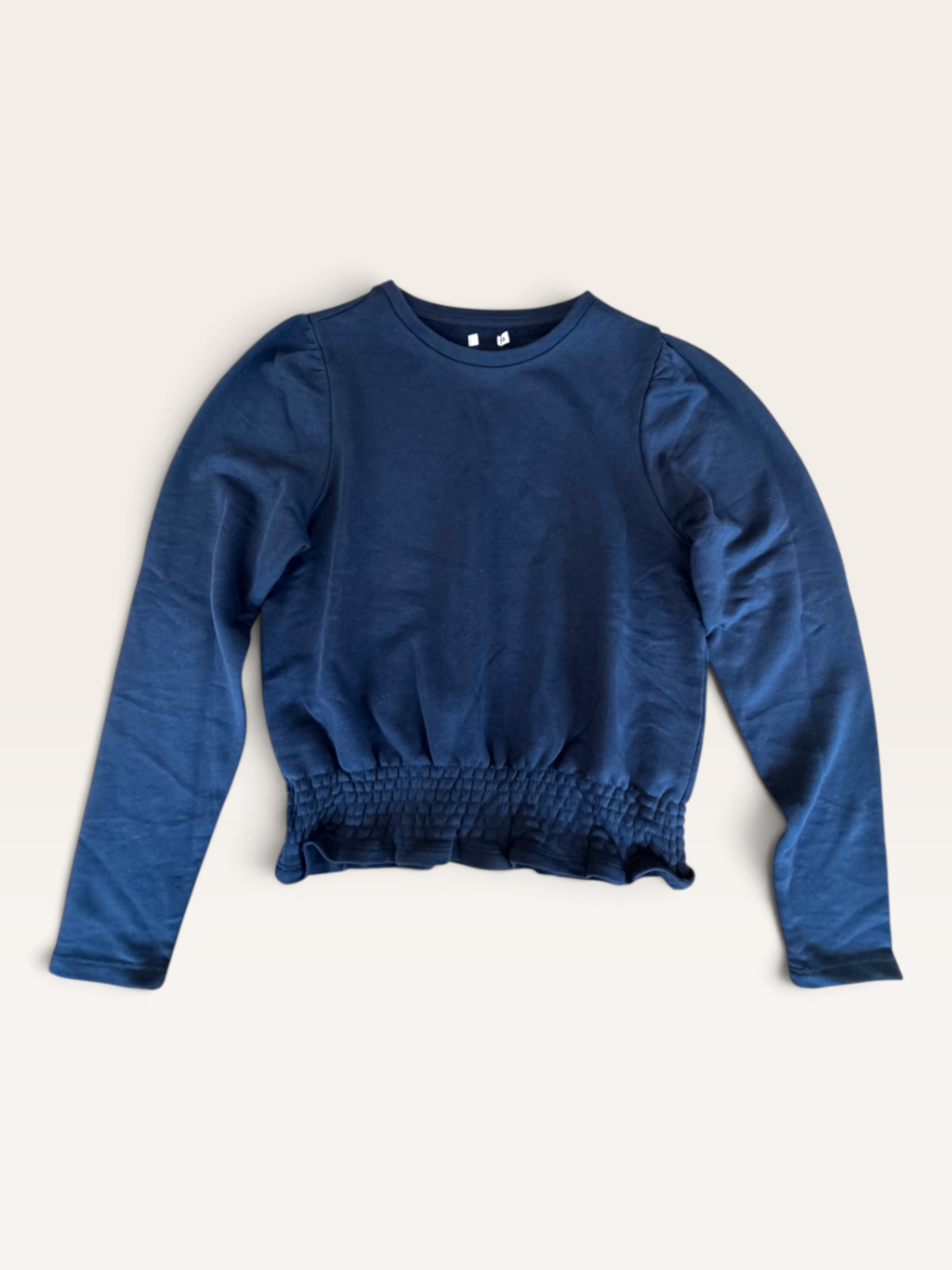 Klassischer Navy-Sweater mit Schößchen-Detail Gr.1527158 (Label entfernt) | Marke unbekannt