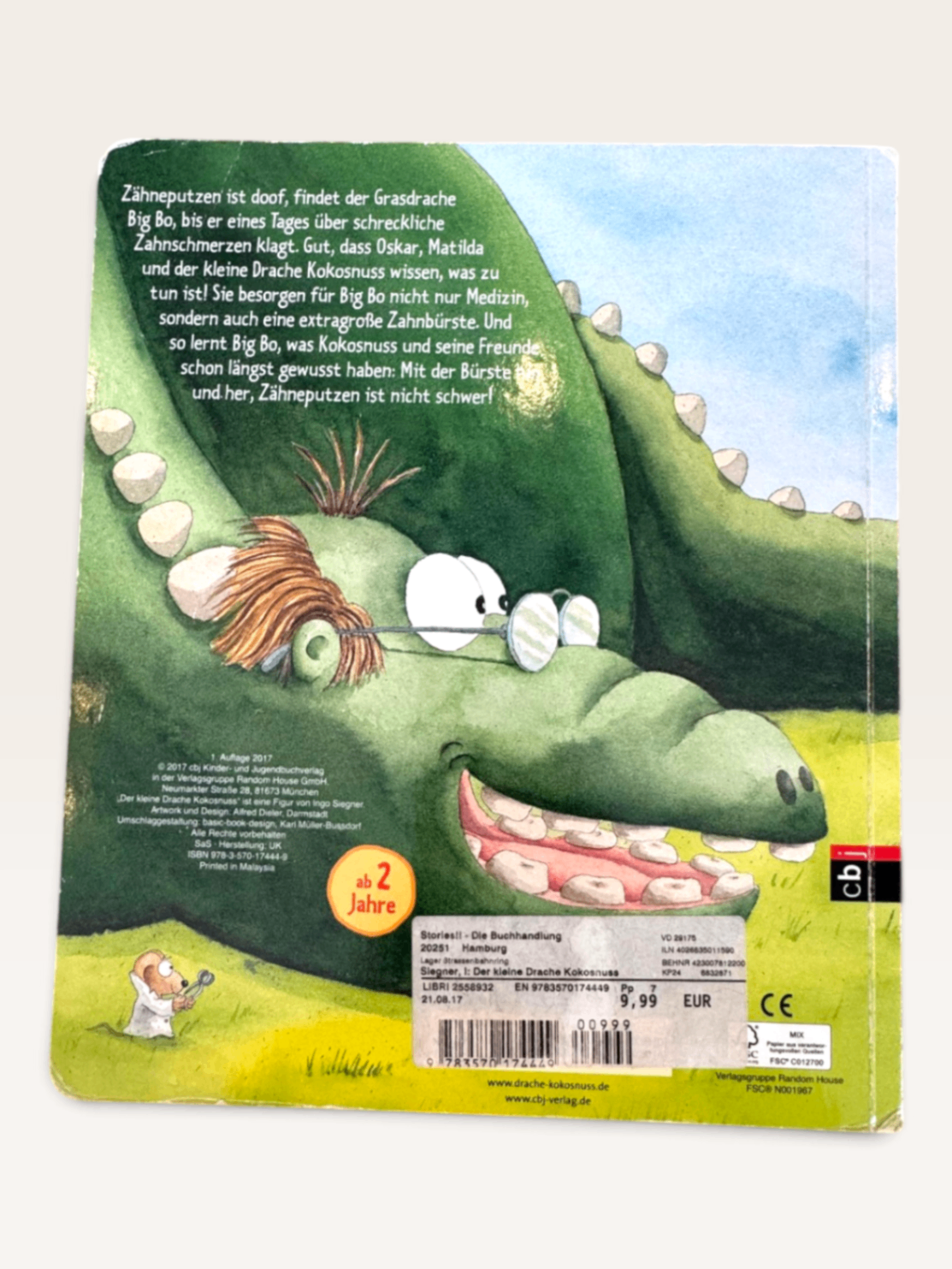 Pappbilderbuch „Der kleine Drache Kokosnuss – Lass uns Zähne putzen!“ (Ingo Siegner) | cbj Verlag