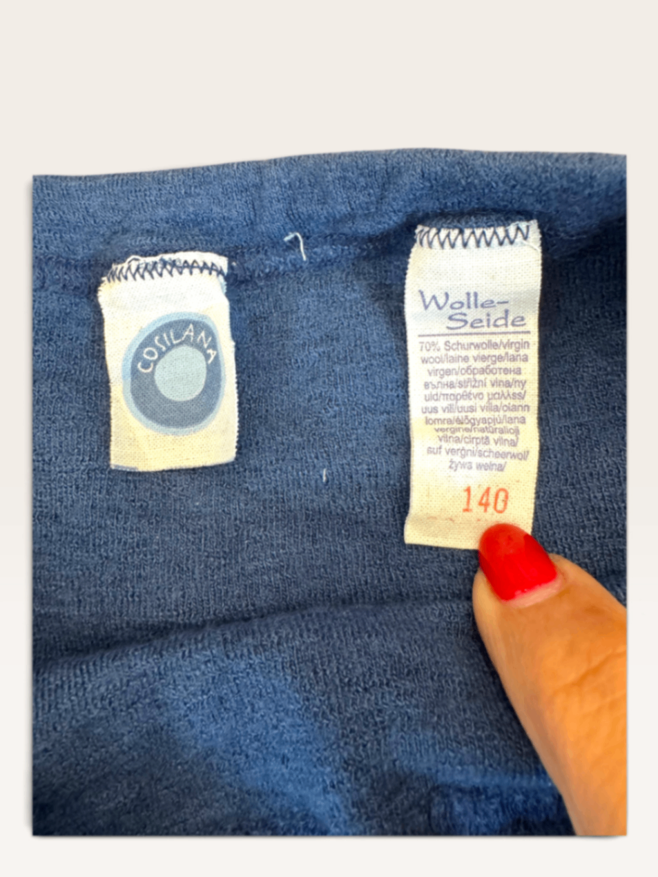 Leggings, Wolle-Seide (Marine Blau, Gr. 140) Gr.140 | Cosilana
